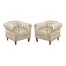Conjunto Sofá Chesterfield 3 Lugares + 2 Poltronas Dom Pedro - Couríssimo Bege - 3