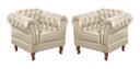 Ver imagem 3 de Conjunto Sofá Chesterfield 3 Lugares + 2 Poltronas Dom Pedro - Couríssimo Bege