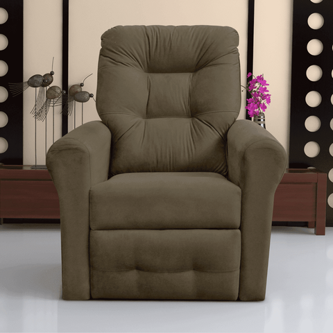 Poltrona Lyon Cappuccino Reclinável em Suede com 2 Estágios 83cm para Sala e Quarto