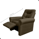 Ver imagem 3 de Poltrona Lyon Cappuccino Reclinável em Suede com 2 Estágios 83cm para Sala e Quarto