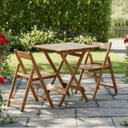 Ver imagem 1 de Conjunto de Mesa 70x70cm e 2 Cadeiras Dobráveis em Madeira Maciça com Verniz