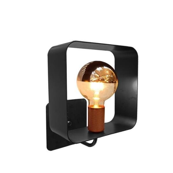 Luminária de Parede Arandela Square cor Preta com Acabamento Cobre para 1 Lâmpada E27 Bivolt - 3
