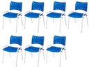 Ver imagem 2 de Cadeira Iso Base Branco Igreja, Escola, Escritório - Azul Kit 7 Peças