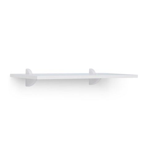 Kit Prateleira Branca (Selo Fsc) 60 x 25 cm com Suportes Brancos e Kit para Fixação Bemfixa