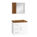 Ver imagem 2 de Conjunto para Banheiro Andria 60cm c/Espelheira sem Cuba:Branco com Freijó