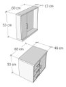 Ver imagem 3 de Conjunto para Banheiro Andria 60cm c/Espelheira sem Cuba:Branco com Freijó