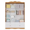 Ver imagem 2 de Guarda Roupa Encanto com 4 Portas e 4 Gavetas Permóbili Nature/Branco