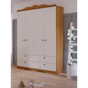 Ver imagem 3 de Guarda Roupa Encanto com 4 Portas e 4 Gavetas Permóbili Nature/Branco