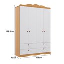 Ver imagem 7 de Guarda Roupa Encanto com 4 Portas e 4 Gavetas Permóbili Nature/Branco