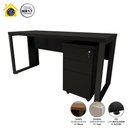 Ver imagem 4 de Mesa Escrivaninha Industrial 150cm Gaveteiro Clean Pés Metal Cor:preto