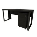 Ver imagem 5 de Mesa Escrivaninha Industrial 150cm Gaveteiro Clean Pés Metal Cor:preto