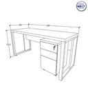 Ver imagem 2 de Mesa Escrivaninha Industrial 150cm Gaveteiro Clean Pés Metal Cor:preto