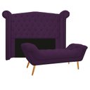 Ver imagem 1 de Kit Cabeceira 160 cm Suede + Calçadeira Madrid Roxo