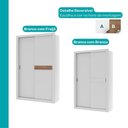 Ver imagem 6 de Guarda Roupa Solteiro 2 Portas de Correr Vivacce Carraro Branco C/ Freijó