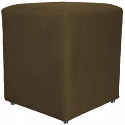 Kit 2 Puffs Quadrado Cubo Banqueta Decorativo Utilize - Marrom - 2