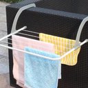 Ver mais imagens de Varal Portatil de Porta Janela Sacada Apartamento Suporte Seca Roupa Dobravel 5 Varetas Pratico