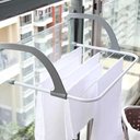 Ver imagem 6 de Varal Portatil de Porta Janela Sacada Apartamento Suporte Seca Roupa Dobravel 5 Varetas Pratico