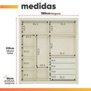 Ver imagem 4 de Guarda Roupas Casal com Espelho Ripado 2 Portas 4 Gavetas Luna