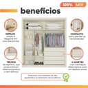 Ver imagem 5 de Guarda Roupas Casal com Espelho Ripado 2 Portas 4 Gavetas Luna