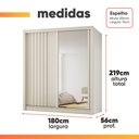 Ver imagem 3 de Guarda Roupas Casal com Espelho Ripado 2 Portas 4 Gavetas Luna