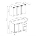 Ver imagem 2 de Cozinha Modulada Cristal Clássica 120cm Estilo Provençal Cor:mint com Ébano