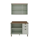 Ver imagem 3 de Cozinha Modulada Cristal Clássica 120cm Estilo Provençal Cor:mint com Ébano