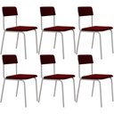 Ver imagem 1 de Kit 06 Cadeiras Estofada para Sala de Jantar Sense Branco C01 Veludo Vermelho Vinho - Lyam Decor