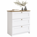 Ver imagem 5 de Cômoda Americana 80cm 3 Gavetas CM4300 Branco/Ipê - Decibal