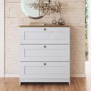 Ver imagem 4 de Cômoda Americana 80cm 3 Gavetas CM4300 Branco/Ipê - Decibal