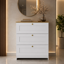 Ver imagem 1 de Cômoda Americana 80cm 3 Gavetas CM4300 Branco/Ipê - Decibal