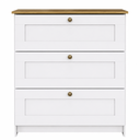 Ver imagem 2 de Cômoda Americana 80cm 3 Gavetas CM4300 Branco/Ipê - Decibal