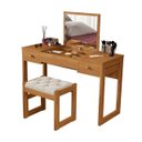 Ver imagem 3 de Escrivaninha Penteadeira com Espelho e Banqueta Luanda Fenix:nature