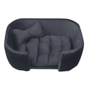 Ver imagem 2 de Cama para Cachorro Pet Sofá Gato Pé Palito Caminha Confortável com Almofada Veludo Azul Marinho