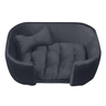Cama para Cachorro Pet Sofá Gato Pé Palito Caminha Confortável com Almofada Veludo Azul Marinho - 2