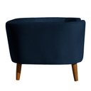 Ver imagem 3 de Cama para Cachorro Pet Sofá Gato Pé Palito Caminha Confortável com Almofada Veludo Azul Marinho