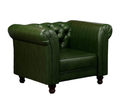 Ver imagem 3 de Poltrona de Couro Sala de Estar Chesterfield Verde Esmeralda - Mozzelar