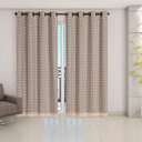 Ver imagem 1 de Cortina Blackout Prata com Voil xadrez 2,80 M x 2,30 M - Avelã