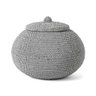 Cesto Pote com Tampa em Poliresina Cinza 17cm Mart - 1