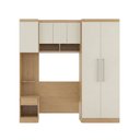 Ver imagem 2 de Guarda Roupas Solteiro Modulado com Painel e Cabeceira Selene Menu Móveis Carvalho