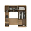 Ver imagem 4 de Guarda Roupas Solteiro Modulado com Painel e Cabeceira Selene Menu Móveis Carvalho