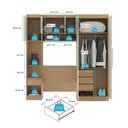 Ver imagem 5 de Guarda Roupas Solteiro Modulado com Painel e Cabeceira Selene Menu Móveis Carvalho