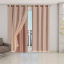 Ver imagem 1 de Cortina Blackout PVC com Tecido Voil 2,80 M x 2,30 M - Avelã