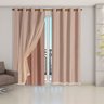 Cortina Blackout PVC com Tecido Voil 2,80 M x 2,30 M - Avelã - 1
