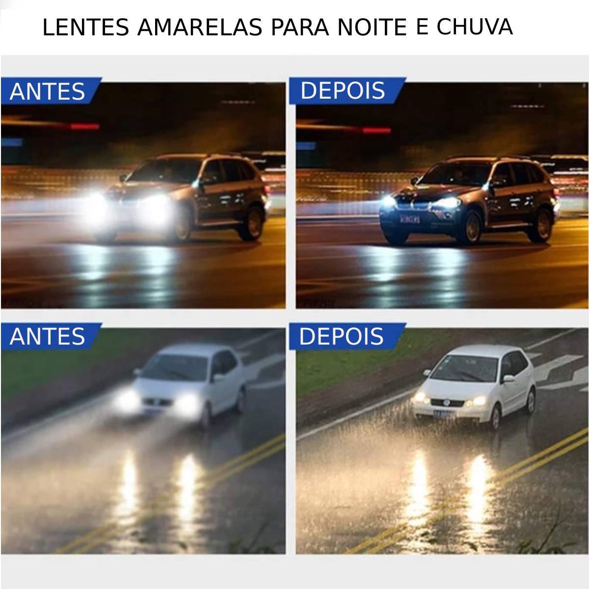 Oculos Clip On Lente Amarela Visão Noturna Segurança Dirigir - 6