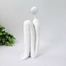 Escultura Minimalista Figura Humana Branca 26x10x5cm - 4