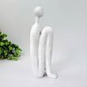 Escultura Minimalista Figura Humana Branca 26x10x5cm - 2