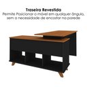 Ver imagem 6 de Mesa Escrivaninha Escritorio em L 2 Gavetas 5 Nichos 145x128 cm Freijo Preto Artany