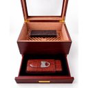 Ver imagem 4 de Caixa Umidora de Charutos Higrômetro Digital Kit com Cortador e Case