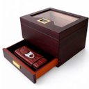 Ver imagem 2 de Caixa Umidora de Charutos Higrômetro Digital Kit com Cortador e Case