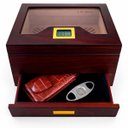 Ver imagem 1 de Caixa Umidora de Charutos Higrômetro Digital Kit com Cortador e Case